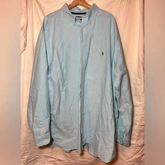 Polo Ralph Lauren Classic Fit Blue Green Long Sleeve Button Down Men’s 3XLT